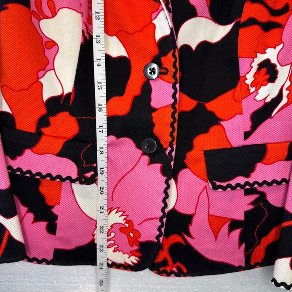 G Essentials Women's Floral Print Blazer‎ Jacket Red Pink Black - Picture 5 of 9